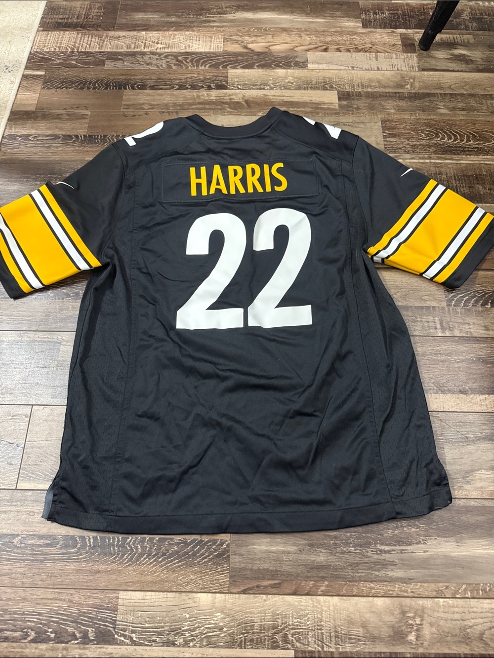 Nike Black and Yellow Football Jersey with 'HARRIS 22'